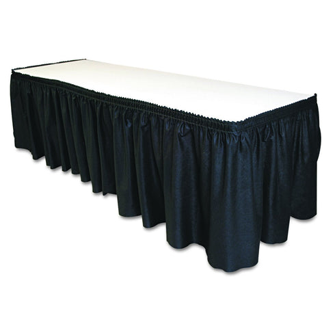 Tablemate TBLLS2914BK Disposable Linen-Like Table Skirt, Self-Adhesive, 29" x 14', Black