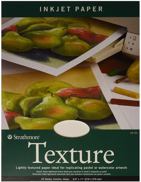 Strathmore (59-701 Textured Inkjet Paper, 8.5"x11", 25 Sheets , White