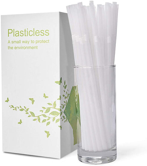 200 Count 100% Plant-Based Compostable Straws - Plasticless Biodegradable Flexible Drinking Straws - A Fantastic Eco Friendly Alternative to Plastic Straws