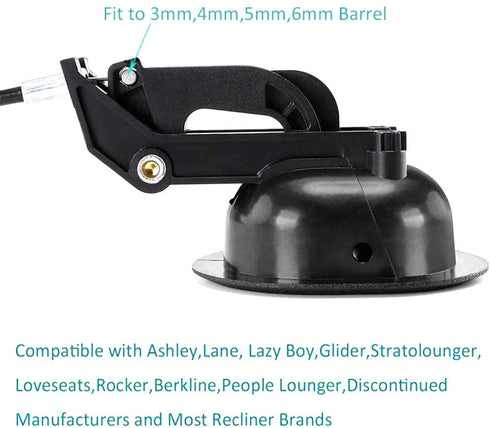 ttmagic Plastic Sofa Chair Recliner Release Pull Handle Replacement Parts with Cable, Fits Ashley and Most Recliner Sofa Brand, Exposed Cable Length 4.9", Total Length is 31"