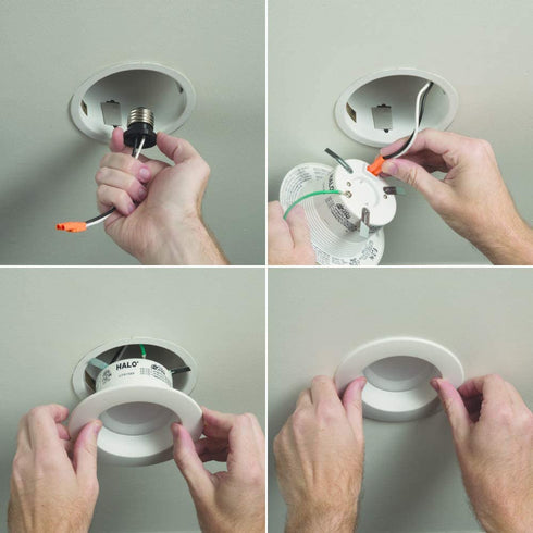 Halo LT460WH6950R LT 4 in. White Integrated Ceiling Light Retrofit 5000K Daylight LED Recessed Trim, 4 inch