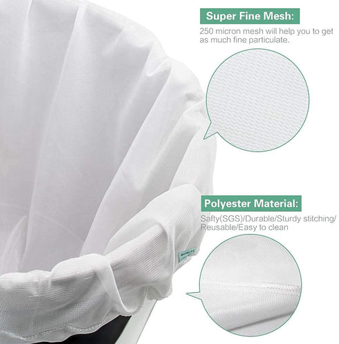 Bellamei Brew Bags Reusable 2 Pack 250 Micron Fine Mesh Bag for Fruit Cider Apple Grape Wine Press Drawstring Straining Brew in a Bag (2 pack-22"—26")