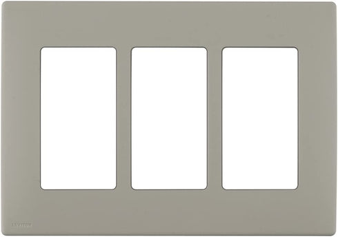 Leviton REWP3-WS Renu Three-Gang Screwless Snap-On Wallplate, Wood Smoke