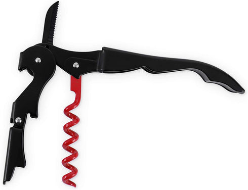 True Truetap Matte Black with Red Wo Double Hinged Corkscrews 4.75x0.5x1