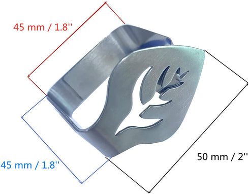 MIAO JIN 8 Pcs Stainless Steel Tablecloth Clips Leaf Shape Adjustable Cloth Clip Tablecloth Clamp Holder Table Cover Clamps for Home Wedding Party Picnic