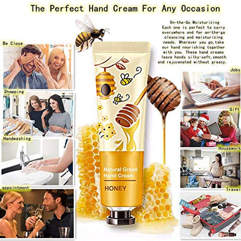 10 Pack Natural Plant Fragrance Hand Cream for Dry Hands, Moisturizing Hand Care Cream Stocking Stuffers for Women Gift Set With Natural Shea Butter And Aloe For Men And Women,Travel Size Hand Lotion-30ml