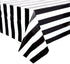 Plastic Tablecloth for Birthday Party, Black and White Stripes (54 x 108 in, 3 Pack)