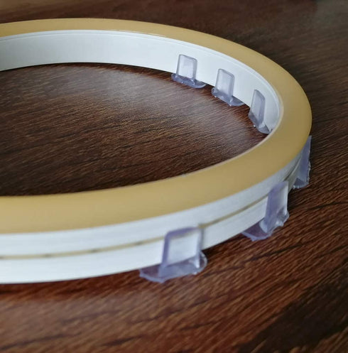 99 Lighting 200 Pieces LED Neon Mounting Clips,Install Fittings Clips,Fixing Clips Accessories for 6mm 6x12mm Silicone led neon Flex Strip Lighting,Make The neon Signs (6mm)