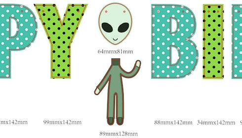 YiiiGoood Green Alien Theme Happy Birthday Banner Say Hello to Humans Banner Outer Space UFO Banner for Baby Shower First Birthday Party Decorations Supplies