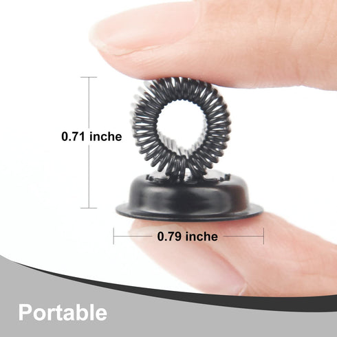 (4 Pack) Magnetic Pen Holder Clip, Stainless Pen Holder Clip with Adjustable Spring Loop, Magno Magnetic Pencil Holder for Refrigerator Whiteboard Erase Board and Bulletin Board Map - Black