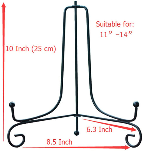 (2 Pack) Iron Display Stand, Black Iron Easel Plate Display Photo Holder Stand