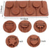 BAKER DEPOT Silicone chocolate Lollipop Mold with 6 Holes, Double Heart, Star, Small Flower, Smile Face, Round, Etc, Design, Set of 5