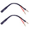 CESS-020 1/4 Inch TS to Dual Banana Plug Speaker Adaptor, 6 Inch - Mono 6.35mm Female Jack to Banana Cable - 2 Pack