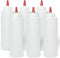 Pinnacle Mercantile Plastic Squeeze Condiment Bottles with Red Tip Cap 16-Ounce Set of 6 Wide Mouth