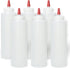 Pinnacle Mercantile Plastic Squeeze Condiment Bottles with Red Tip Cap 16-Ounce Set of 6 Wide Mouth