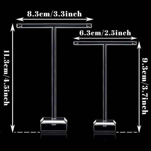 Acrylic Earring Holder Clear Earring Holder Countertop Earrings Display T-Bar Earrings Display Stand Holder Hanging Jewelry Organizer for Necklaces Bracelet Earrings (6)