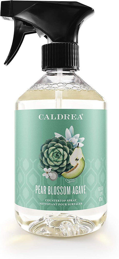 Caldrea Multi-surface Countertop Spray Cleaner, Made with Vegetable Protein Extract, Pear Blossom Agave Scent, 16 oz (Packaging May Vary)