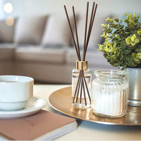 HOSSIAN 50pcs Reed Diffuser Sticks - Wood Rattan-Reed Sticks -Essential Oil Aroma Diffuser Sticks- Spa-Aromatherapy(7.5"/19cm) (Brown 7.5"/19cm)