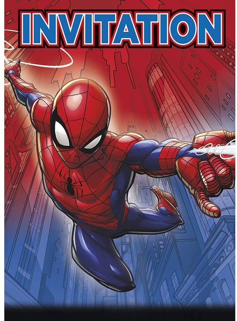 Spiderman Invitation Cards - 8 Pcs