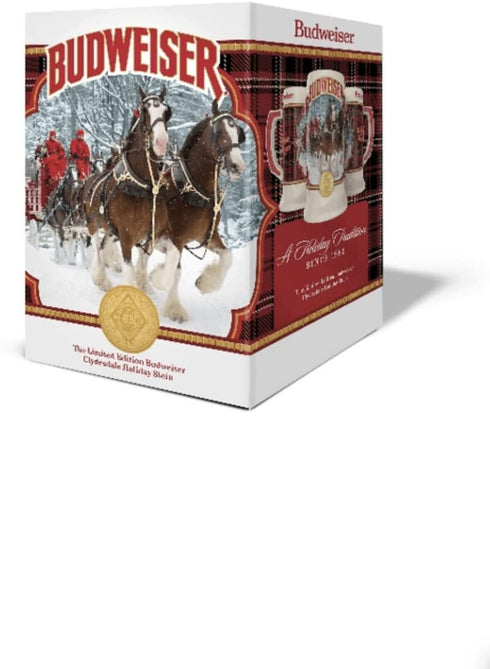 2021 Budweiser Plaid Holiday Christmas Stein