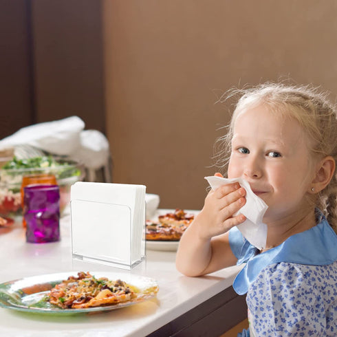 HBlife Napkin Holder, Acrylic Dining Table Dispenser for Cocktail Tissue, Clear Containers for Organizing Kitchen Paper, Mask
