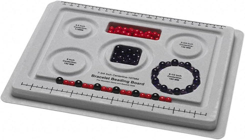 Bead board grey with flocking 10x7-1/2 inches with 5 round grooves for bracelets