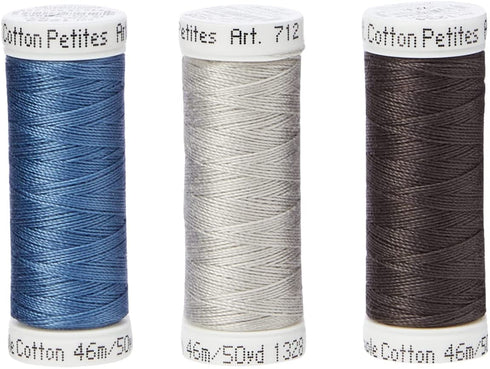 Sulky Sampler 12wt Cotton Petites, Black and Gray Assortment, 6-Pack