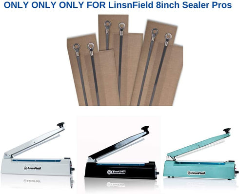Impulse Sealer Repair Kits for LinsnField 8-inch Heat Sealers, PTFE & 2-mm Heat Seal Strips, Pack of 6