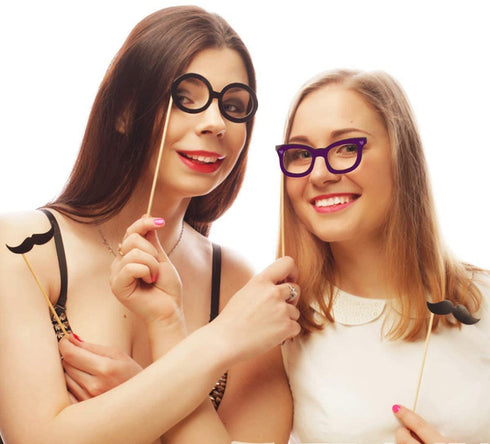 Kissral Photo Booth Props, 89 Pieces Funny Selfie Props with Sticks Costume Dress Up Accessories Photo Posing Props for Southwestern Party, Carnival Party, Wedding, Birthday Party
