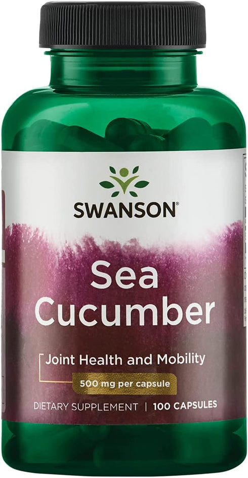 Swanson Sea Cucumber - Natural Supplement Promoting Joint Health & Mobility Support - Supports Cartilage Protection & Connective Tissue Health - (100 Capsules, 500mg Each)