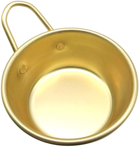 GARASANI Korean Traditional Wine Bowls, Korean Wine Bowl, Hiking Soup Dish, Aluminum, Yellow (4.7 inches)