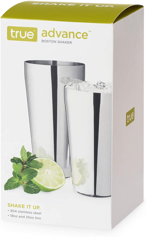 True Advance Boston Set of 2 Stainless Steel Shaker Tins, 18 oz & 25 oz, Set of 1