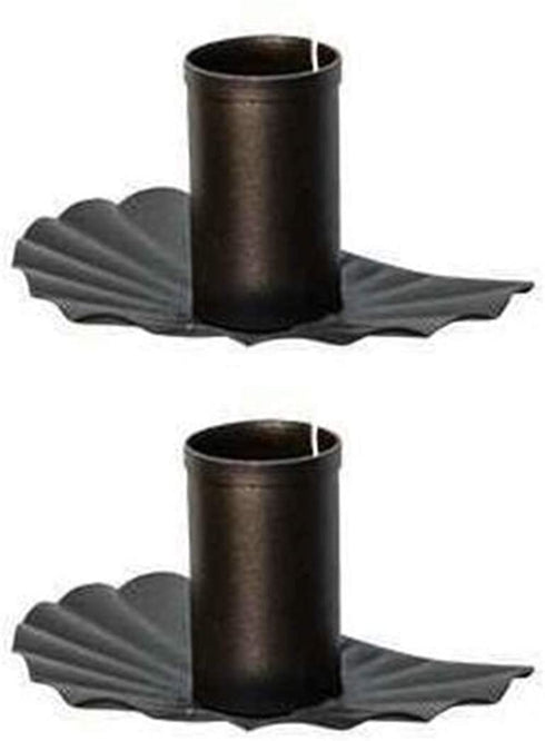 2 Pack | Bronze Half Taper Candle Holder | Window Candle Holder | Country Primitive D©cor