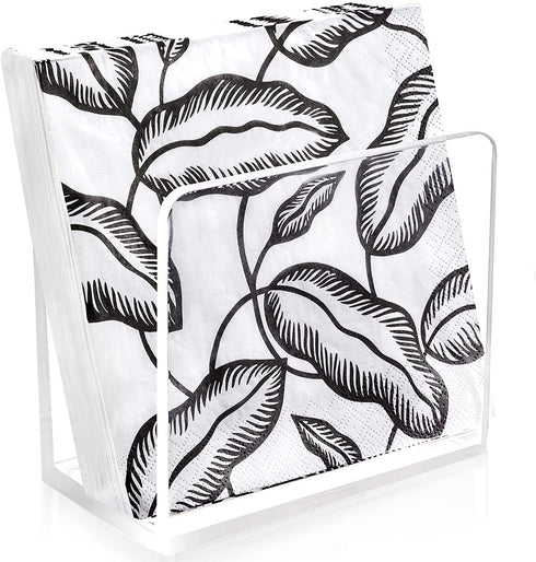 HBlife Napkin Holder, Acrylic Dining Table Dispenser for Cocktail Tissue, Clear Containers for Organizing Kitchen Paper, Mask