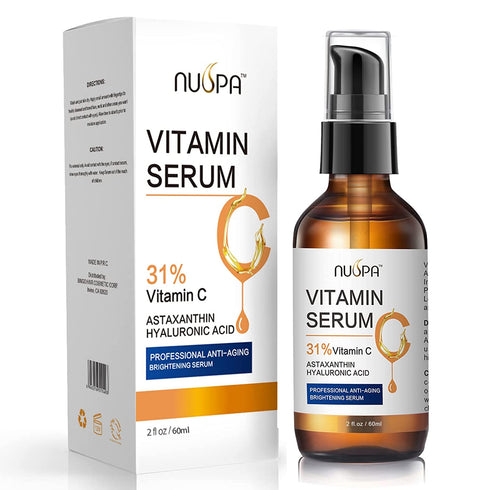 Vitamin C Serum for Face 2oz 31% Vitamin C Facial Moisturizer Serum Anti Aging Serum Reduces Age Spots and Sun Damage Natural Brightening Serum with Hyaluronic Acid and Astaxanthin