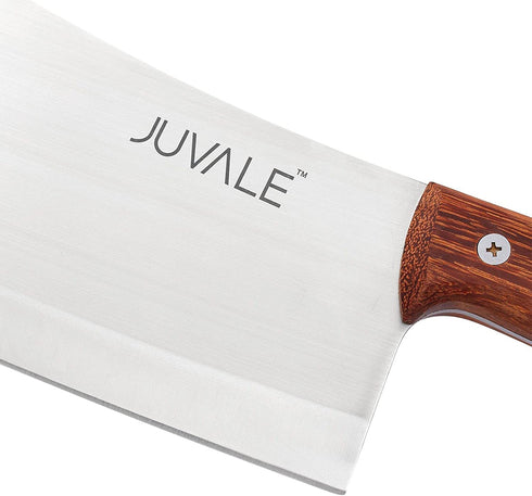 Meat Cleaver, Heavy Duty Butcher Bone Knife with Solid Wood Handle (Stainless Steel, 8 inch)