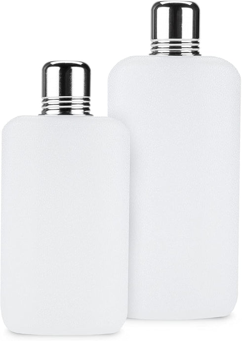 True Rogue Plastic Flask, 16 Ounce Hidden Flask for Liquor, Travel Liquor Flask, Cruise Flask for Liquor, White, Set of 1