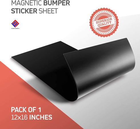 Blank Black Magnet for Car - Blank Magnet to Design Custom Magnets - Magnet Decals for Cars, Trucks, Busses & More! Magnetic Bumper Decal - Super Strong Magnets Long Lasting!(1, 12 x 16 Inches)