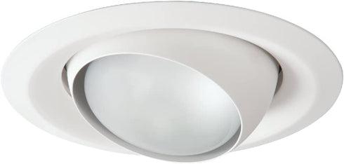 HALO 6130WH 6" White Adjustable Eyeball, Self Flanged Recessed Trim, White