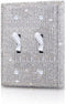 Silver Shiny Silver Rhinestones Switch Wall Plate Double Gang Toggle Light Switch Covers Decorator Kitchen Plate Outlet Wall Plates
