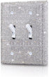 Silver Shiny Silver Rhinestones Switch Wall Plate Double Gang Toggle Light Switch Covers Decorator Kitchen Plate Outlet Wall Plates