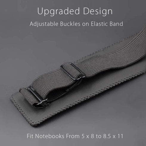 Adjustable Elastic Band Pen Holder, Pencil Holder, Pen Sleeve Pouch for Hardcover Journals, Notebooks, Planners, Fits Notebooks from 8" to 11€? in Height, Hold 2 or 3 Pens, PU Leather, Detachable.