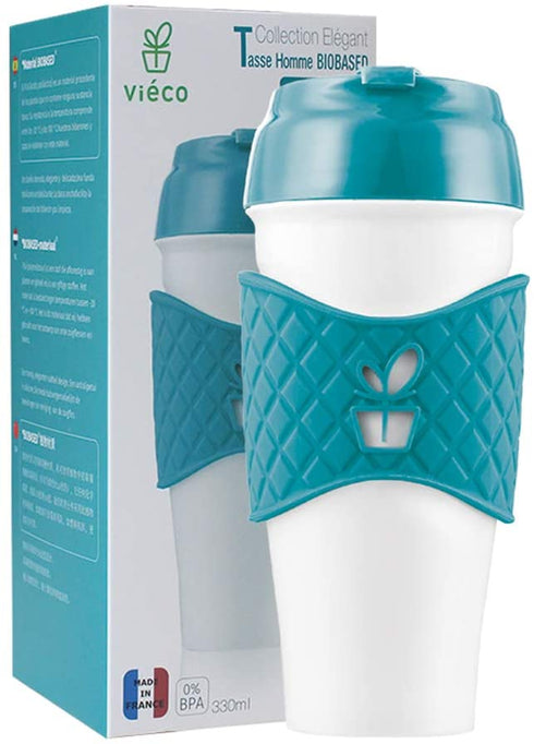 Tumbler丨 Travel Coffee mugs Fast Flow BPA Free Non-Toxic Water bottle with Leak Proof Flip Top Lid Silicone Sleeve and Wide Mouth To Go Coffee Cup Blue 11Oz