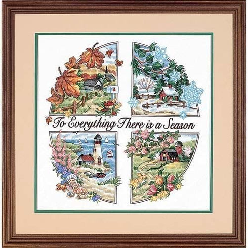 Dimensions 'Season for Everything' Stamped Cross Stitch Kit, 14'' W x 14'' H