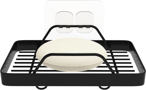 KINCMAX Bar Soap Holder Tray Shower Dish, Wall Mount Bathroom Soap Dishes in Shower Shelf Bathtub Metal Kitchen Sink Rack Sponge Holder Adhesive Soap Caddy Basket Drain Soap Saver Rest Case, SUS304