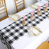Partisout Buffalo Check Table Runner Checked Table Runner with Tassel Bluffalo Plaid Table Runners Washable Cotton Linen Table Cover Gingham Table Runners (14x108 inch, Black and White)