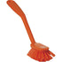 Vikan 42377 Fine Sweep Dish Brush, Polypropylene, Polyester Bristle, 10-1/2", Orange