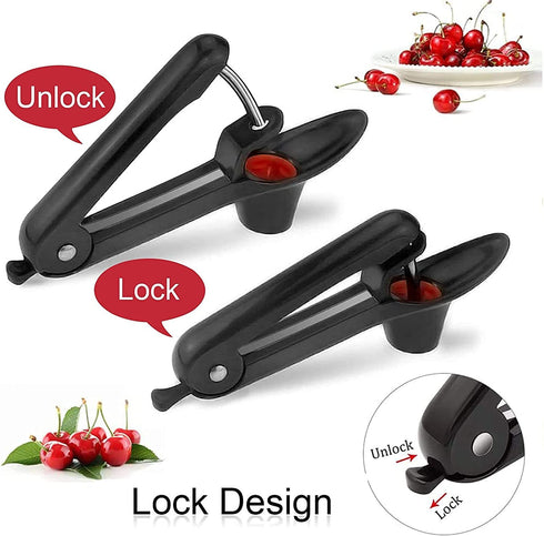 Cherry Pitter,Cherry Seed Remover Olives Pitter Tool, Cherries Corer Pitter Tool with Space-Saving Lock Design,Multi-Function Fruit Pit Remover for Making Cherry Jam ( Stainless Steel / Heavy-Duty)