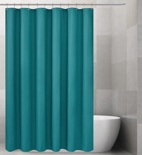 Barossa Design Soft Microfiber Fabric Shower Liner or Curtain with Embossed Dots, Hotel Quality, Machine Washable, Water Repellent, Turquoise, 70 x 72 inches
