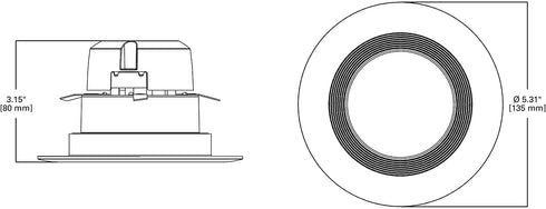 Halo LT460WH6950R LT 4 in. White Integrated Ceiling Light Retrofit 5000K Daylight LED Recessed Trim, 4 inch